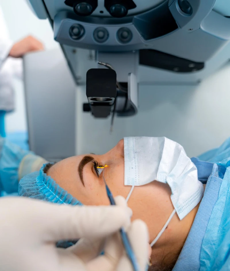 Smiling doctor with device